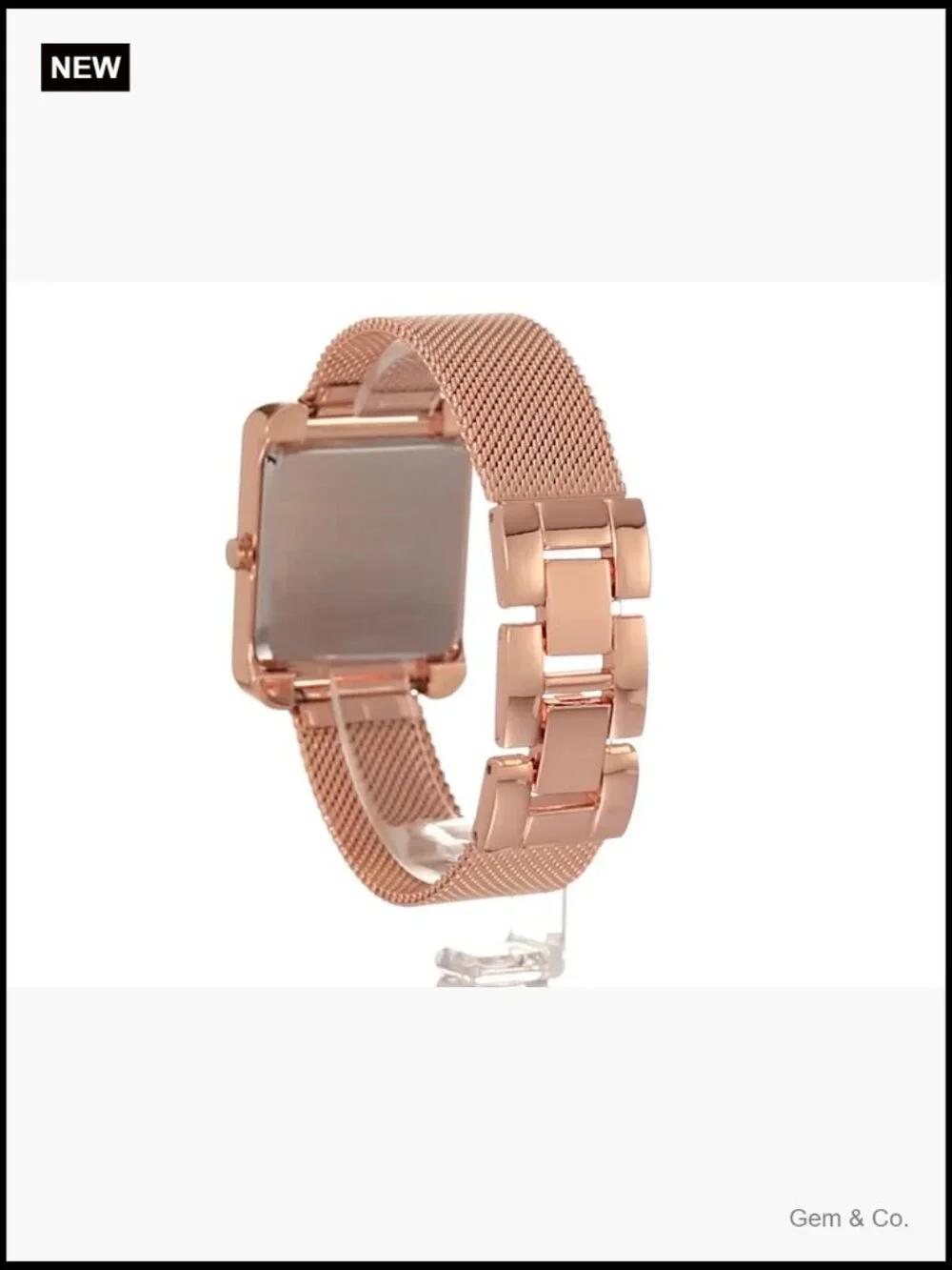 Women's Stainless Steel Mesh Bracelet Watch with Crystal Accents